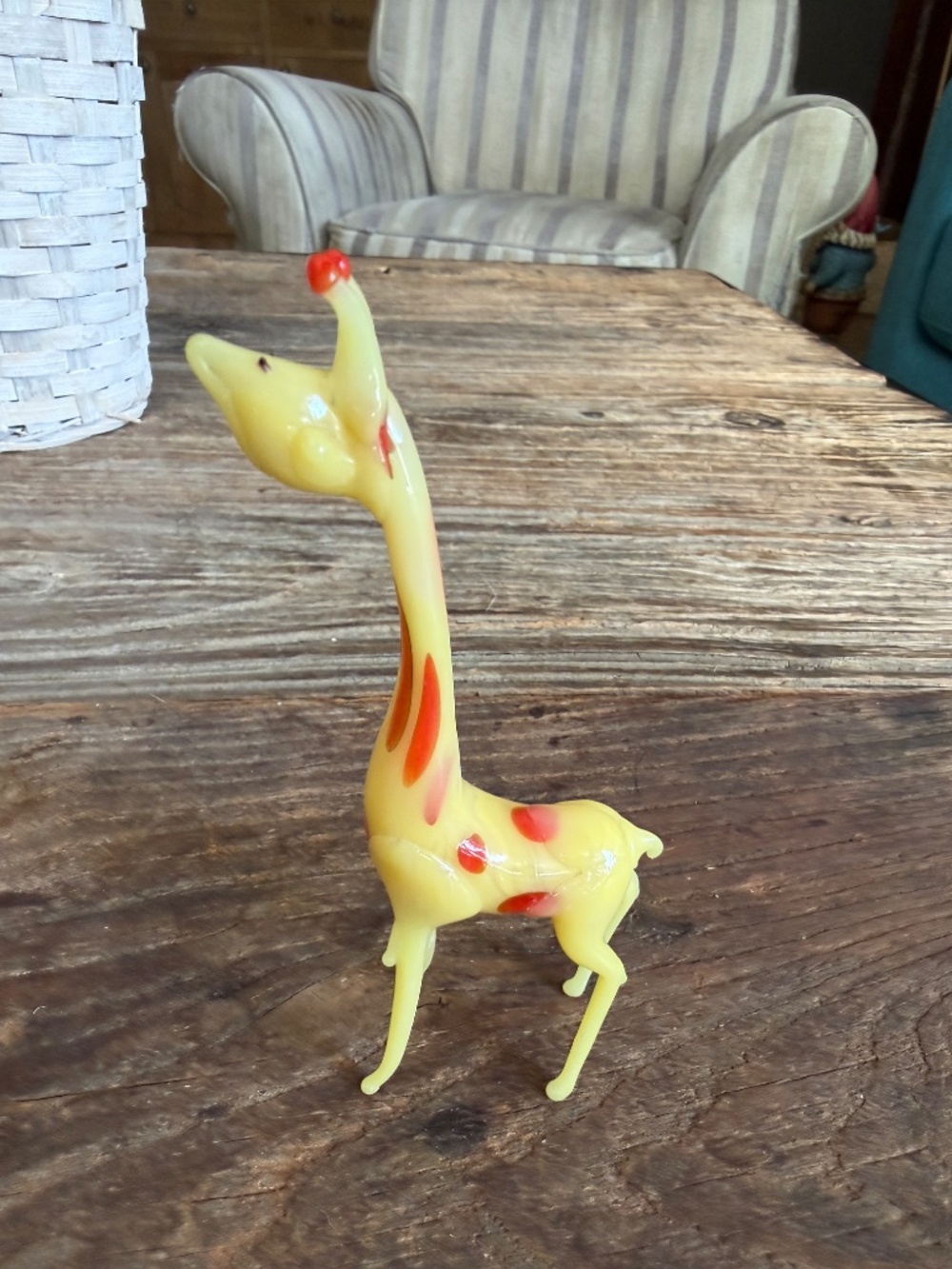 Vintage Hand-Blown Miniature Art Glass Giraffe Figurine--Occupied Japan